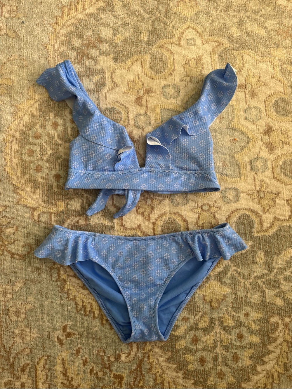 Raisins Light Blue Ruffle Two-Piece Bikini